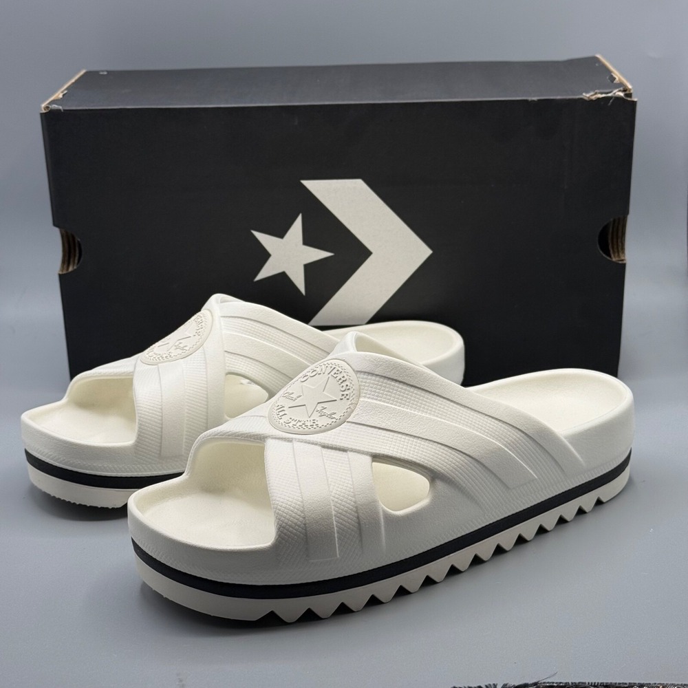 Converse Women's 6 White Sandals Platform Slides CTAS Lounge Lite CX A06477C‎